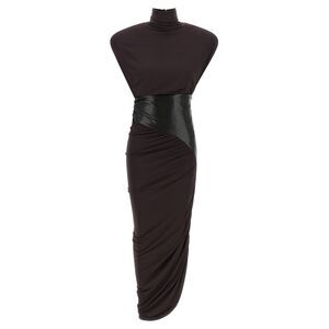 The Andamane Bordeaux Viscose Midi Women's Dress
